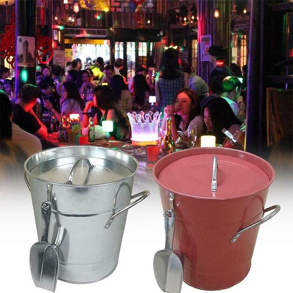 

ice buckets and coolers double layer bucket galvanized with ices shovel party k888