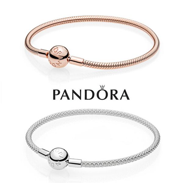 

new pandora 925 silver basic bracelet bangle, Golden;silver