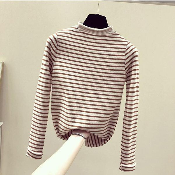 

women's sweaters striped knitted korean style fashion pullovers for ladies autumn winter 2021 clothing sweater blouse female coats, White;black