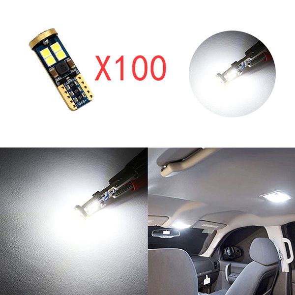 100 Teile/los Weiß T10 W5W Canbus Kein Fehler Kostenlose 3030 12SMD Led-lampen Für 168 194 Auto Innen Dome karte Lizenz Platte Lichter 12V