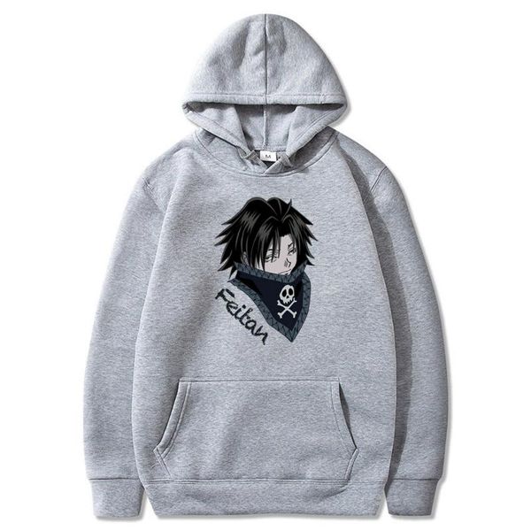

men's hoodies & sweatshirts japanese anime feitan hxh fashion print hoodie sweatshirt x togashi yoshihiro streetwear men women casual, Black