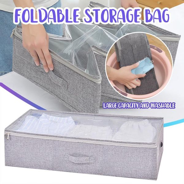 

large under bed storage bags , thick fabric ,reinforced handles,foldable #35