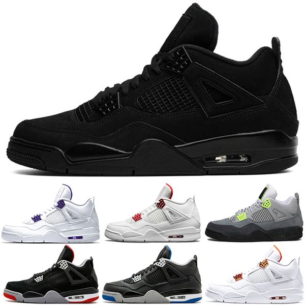 

basketball shoes 4s men 4 sneakers black cat court purple university red neon bred alternate motorsport orange metallic cool grey sneaker, White;red