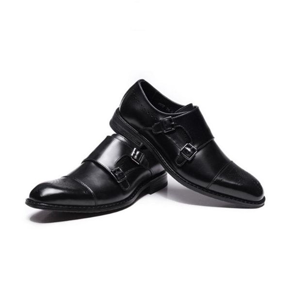 

dress shoes men's business formal leather casual office brogues, Black