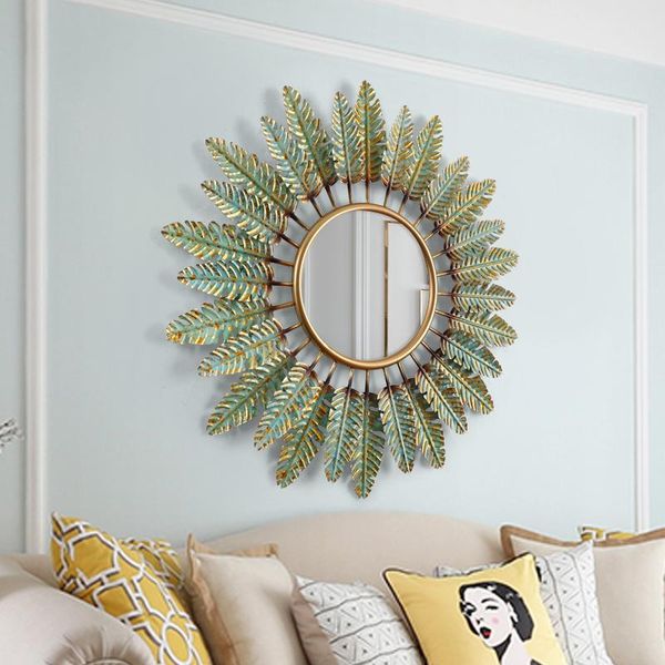 

mirrors simple creative restaurant decoration wall hanging decorative mirror stereo wrought iron background wf10151100