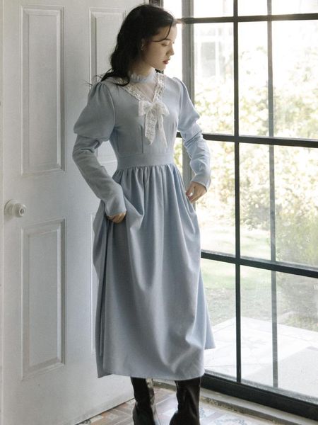 

casual dresses original light fairy vintage lace net yarn splicing dress above, Black;gray