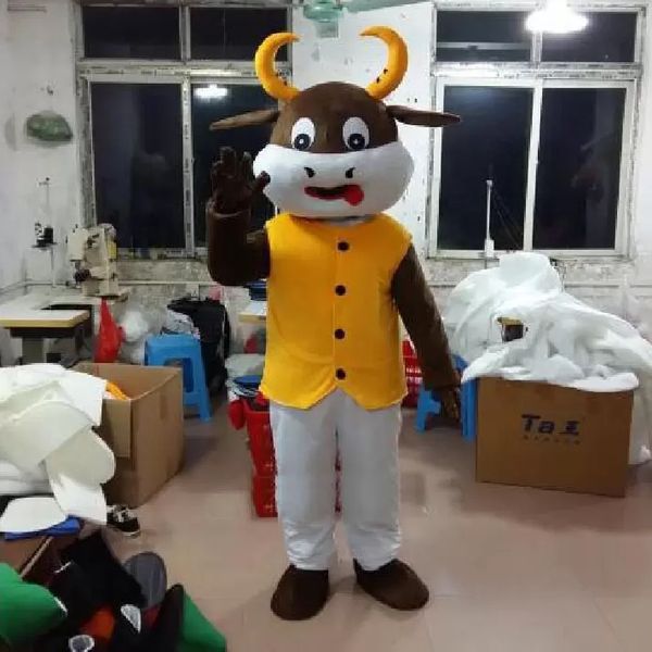 Cadılar bayramı İnek Maskot Kostüm Özelleştirme Karikatür Sığır Anime Tema Karakter Noel Fantezi Parti Elbise Karnaval Unisex Yetişkinler Kıyafet