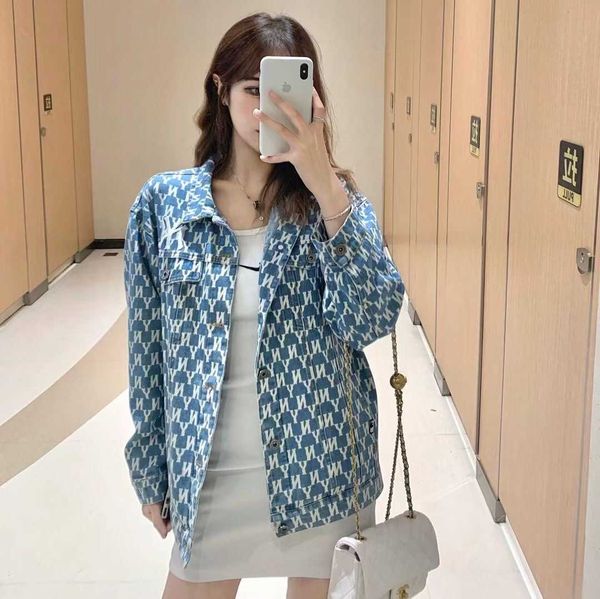 

autumn 2021 mlb allover ny denim et blue casual coat, Black