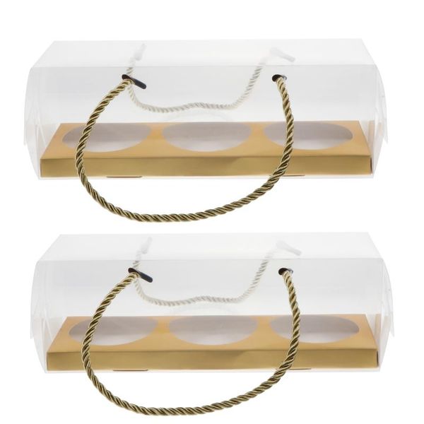 

gift wrap 10pcs transparent egg yolk crisp packaging box portable cake cookies biscuits case boxes for bakery