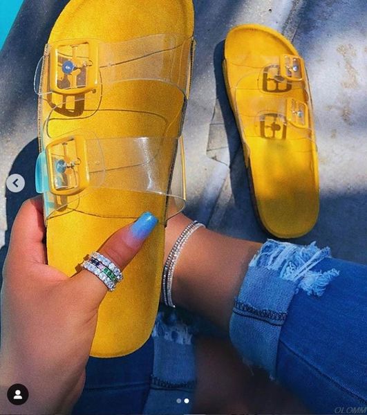 

summer open toe belt buckle flat slippers ladies snake shallow casual beach slides woman shoes plus size 35-41, Black