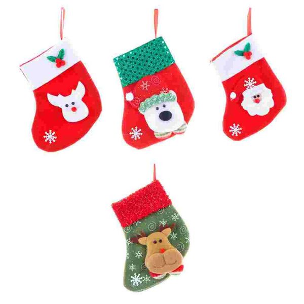 

christmas decorations 4pcs mini candy socks cutlery wrapping xmas tree pendants