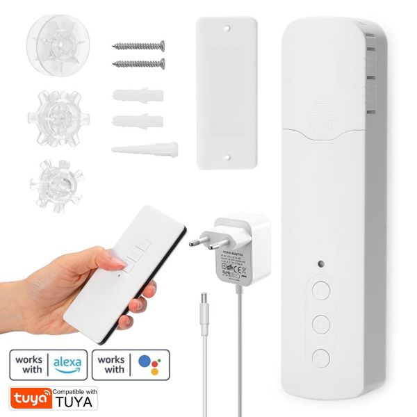 

smart home control tuya wifi tm616egwt intelligent pull bead curtain motor remote controller mobilephone app voice