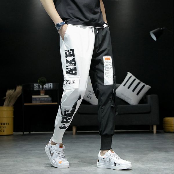 

pant multi-pocket harem hip hop trousers streetwear sweatpants hombre male casual fashion cargo men jogger pants, Black