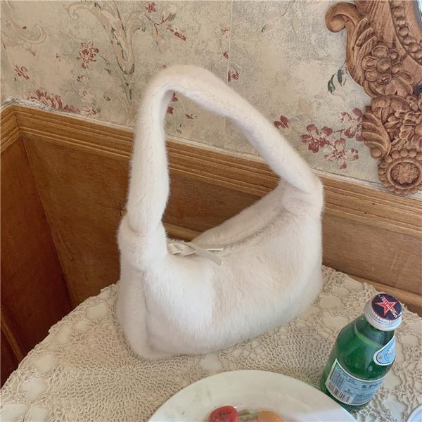 

evening bags women's plush bag armpit mini portable korean 2021 fashion handbag1