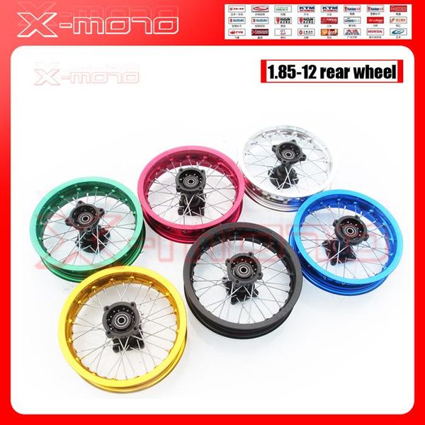 

motorcycle wheels & tires pit bike rim of 1.85-12inch rear wheel 80/100-12inch aluminium dirt rims 12mm hole hub