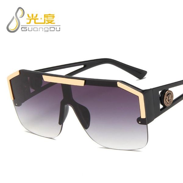 

sunglasses 2021 big rectangle polarized women men brand designer oversized sun glasses uv400 oculos feminino, White;black