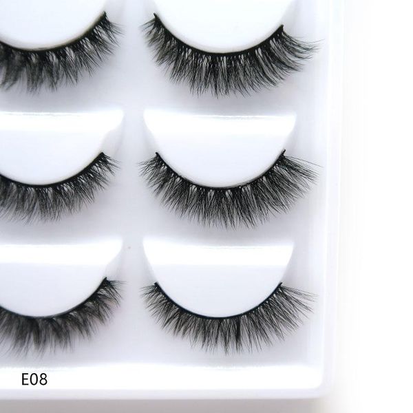 

false eyelashes 5 pairs multipack mink handmade fluffy natural long lashes eyelash extension cilio makeup tools e01