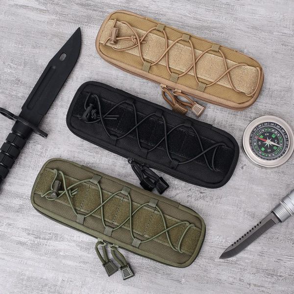 Tactical EDC Molle Knife Pouch Pocket Nylon Pieghevole Knife Holder Bag Outdoor Set di cinture da caccia Cover
