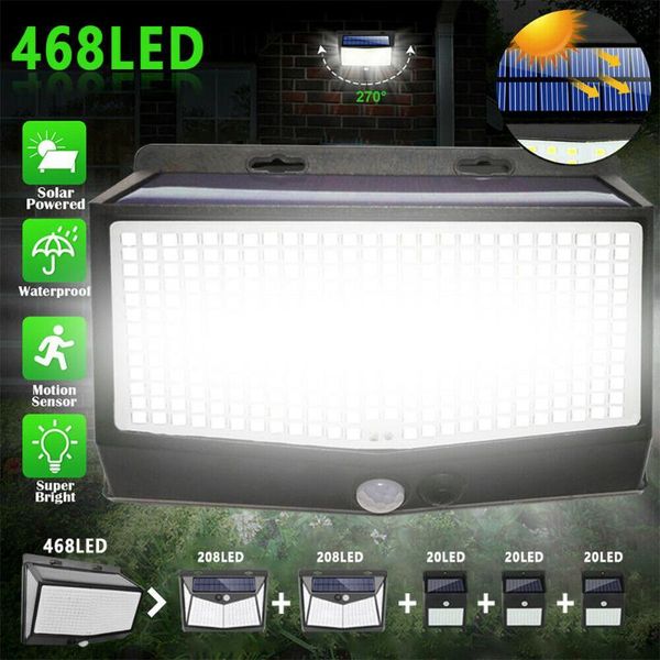 

outdoor wall lamps 468 led solar powered garden landscape waterproof light motion sensor automatic lighting mounted lamp home decorati