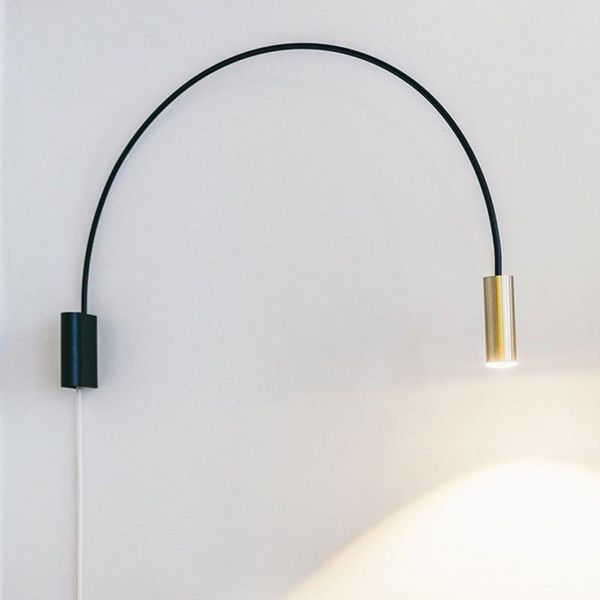 

geometric semicircular copper wall lamp study bedside corridor living room nordic creative simple rotary