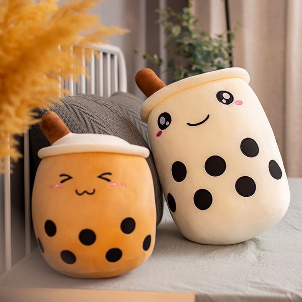 

Funny Bubble Tea Plush Toy Stuffed Soft Plushie Food Pearl Milk Tea Shaped Pillow Doll Toys for Girls Kids Birthday Gift Decor, 22cm brown