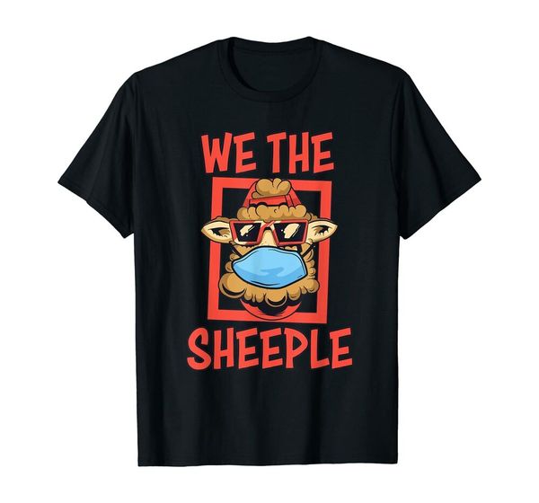 

we the sheeple- conspiracy sheep t-shirt size s-5xl, White;black