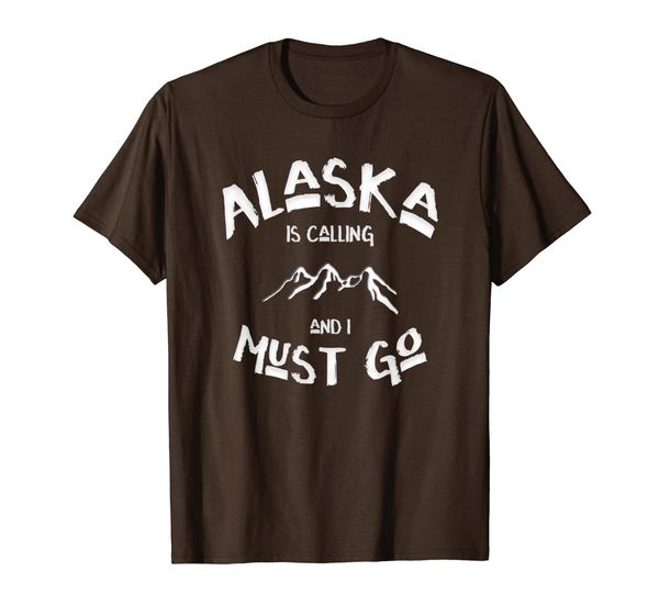 

alaska is calling and i must go mountains t-shirt, White;black