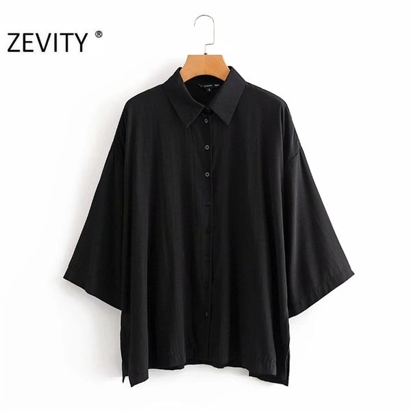 

women elegant turn down collar casual loose black smock shirt blouses batwing sleeve femininas kimono blusas ls7235 210420, White