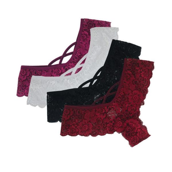

women's panties women's panties women briefs 4pc women lace flowers low waist underwear g-string lingerie thongs ropa interior fem, Black;pink