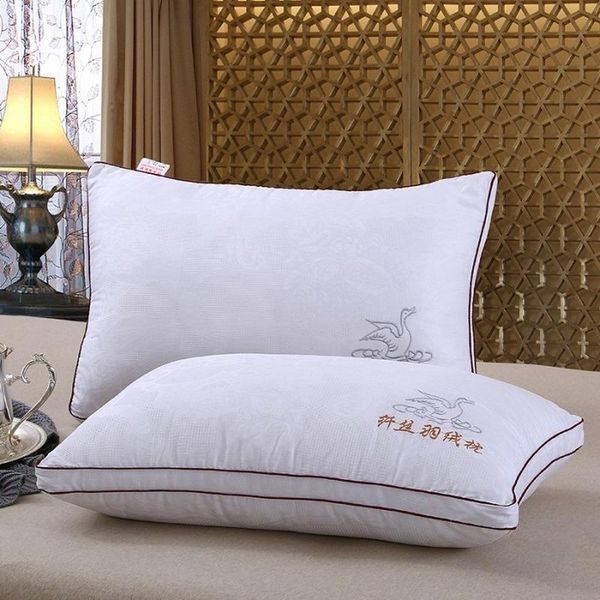 

pillow bedding, silk and feather pillows, cotton soft fluffy, home single bed fall