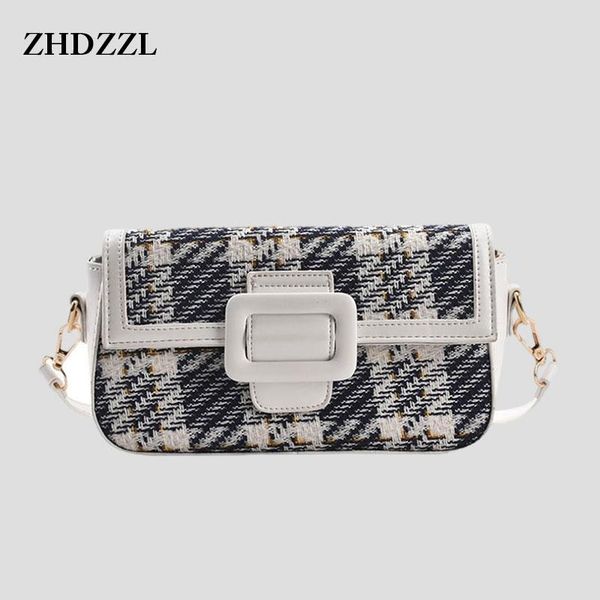 

evening bags fashion plaid rectangle bag elegant women flap shoulder messenger brand quality trendy street crossbody dating handbag