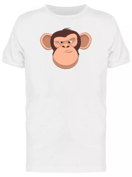 

confused chimpanzee cartoon men's tee -image by shutterstock, White;black