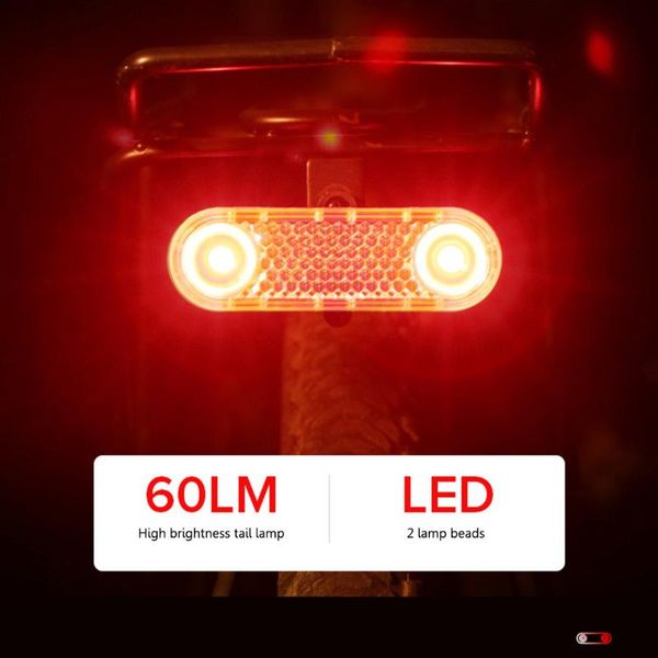 

bike lights luggage rack taillight usb charging bicycle rear seat reflective outdoor night ridding safety warning lantern tool