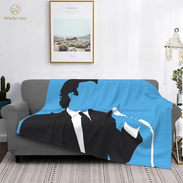 

johnny hallyday blanket soft fashion bedspread funny fleece camping blankets