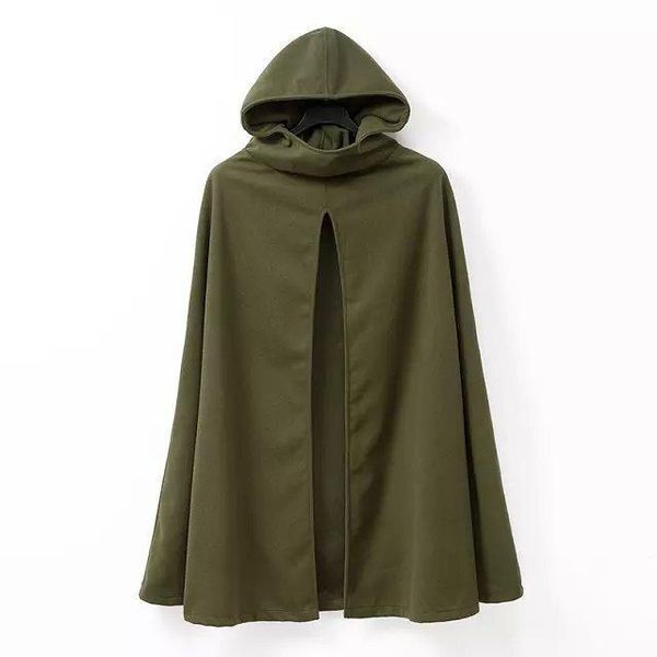 

women's jackets clothing foreign trade pattern european autumn even hat cardigan cloak windbreaker loose coat jacket, Black;brown
