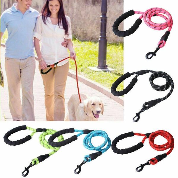 

dog collars & leashes leash 5ft pet walk leads strong light soft reflective braided rope nylon oct998