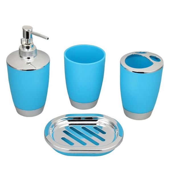 

bath accessory set 4pcs bathroom pp plastic suit cup toothbrush holder soap dish dispenser kit