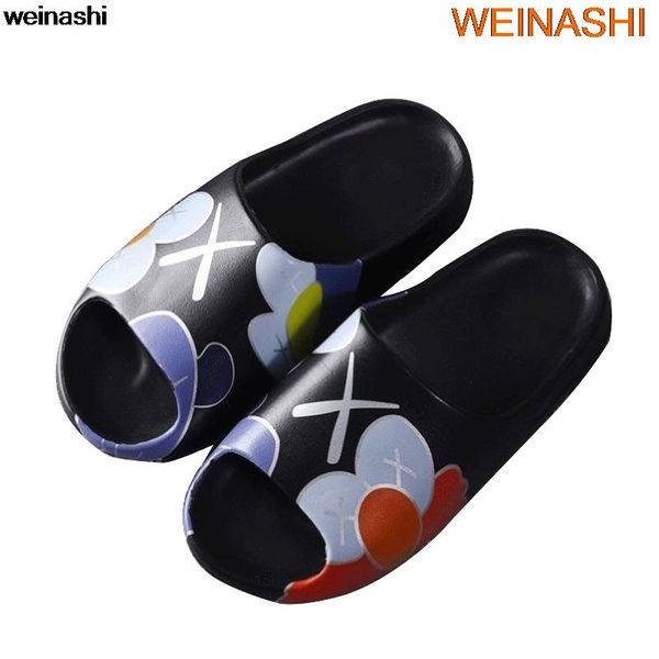 

slippers 2021 women platform sandals slides men shoes indoor house casual beach flip flops eva high quality, Black
