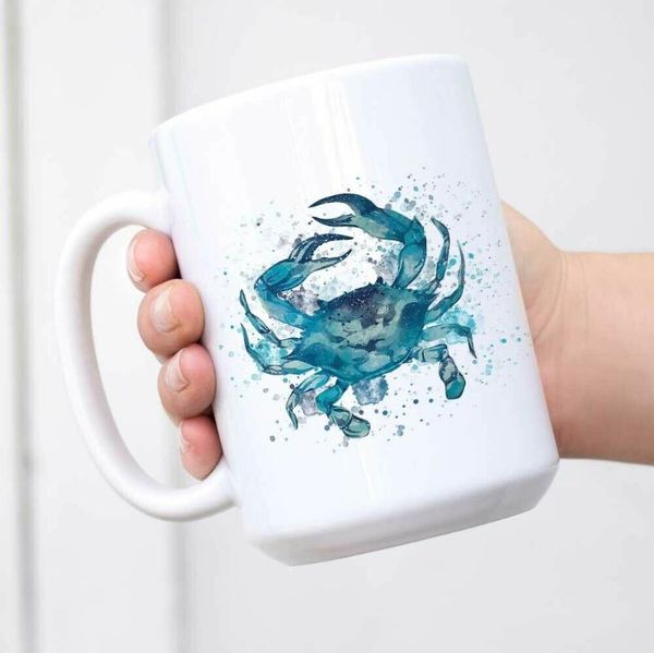 

mugs blue crab ceramic coffee mug tea cup