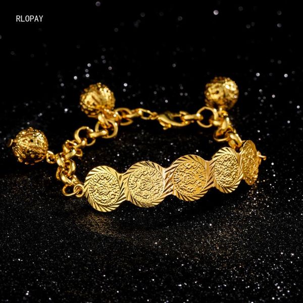 

bangle middle east jewelry copper bracelets arab coin open bracelet for women luxury bridal charm, Black