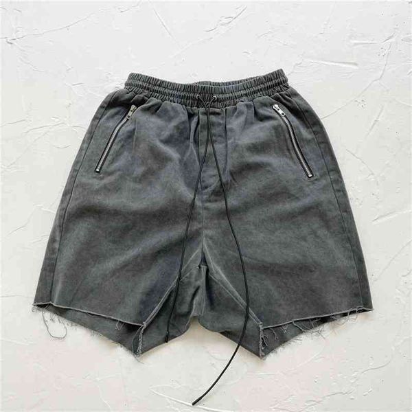 

1 quality vintage canvas sweat shorts loose fit zipped pocket jogger, Black