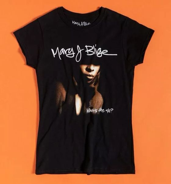 

official women's mary j blige what's the 411 fitted black t-shirt, White;black