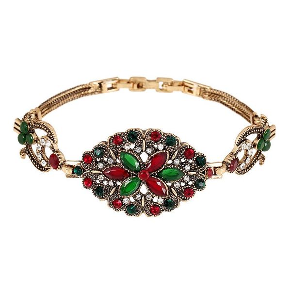 

link, chain 2021 gothic national explosion bracelet european and american retro female bohemian rhinestone court, Black