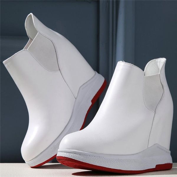 

dress shoes plus size fashion sneakers women genuine leather wedges high heel pumps female round toe platform oxfords casual, Black