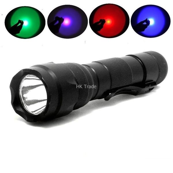 

blue/green/red/purple uv troch 300 lumen torch 18650 bicycle light for camp purple flashlights torches