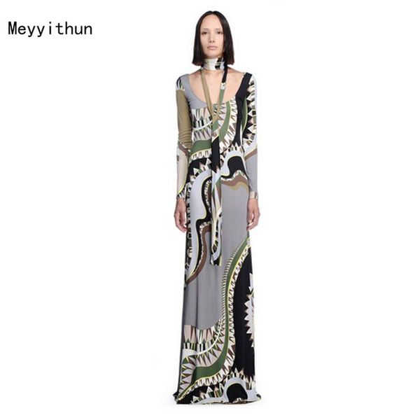 

casual dresses arrival elegant printed stretch jersey long sleeve slim maxi dress 151209ep594c, Black;gray