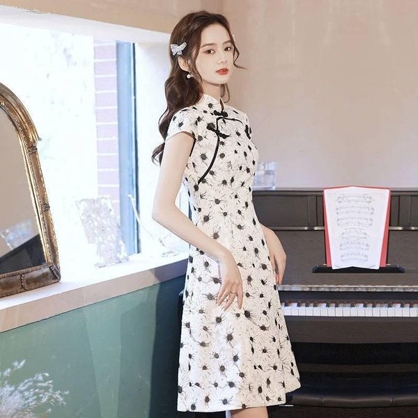 

ethnic clothing girls' summer vintage floral cheongsam, Red