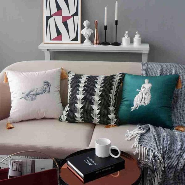 

cushion/decorative pillow tassel printing floral cuhion cover 45x45 decoration home for sofa case accessor g2h6