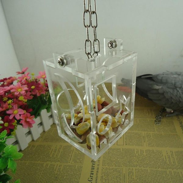 

other bird supplies transparent acrylic feeder hang foraging toys cockatiel parrot treat hunt feeds pets birds accessories feeding cage