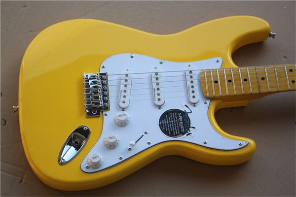 

metal gold single swing electric guitar retro yellow flute fan neck
